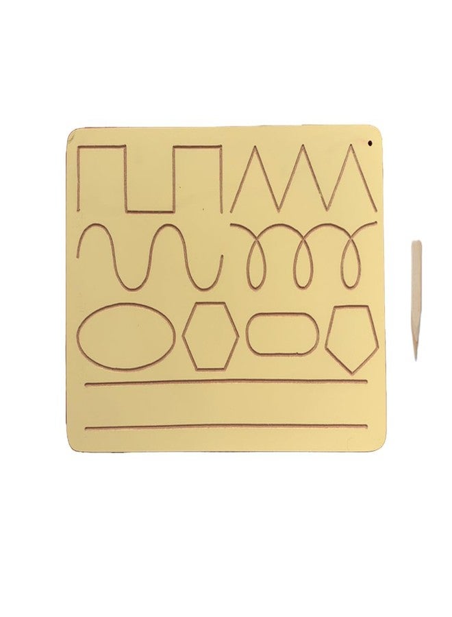 RCW Wooden Tracing Board for Kids Educational Learning Toys with Pencil | Educational Letter Slate | Learning Writing Practice Board for Baby Multi Pattern (Set of 1) - Image 1
